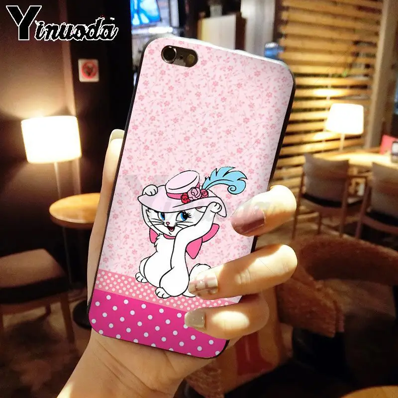 Yinuoda розовый marie aristocats Cat DIY роскошный защитный чехол для телефона iPhone 8 7 6 6S Plus X XS MAX