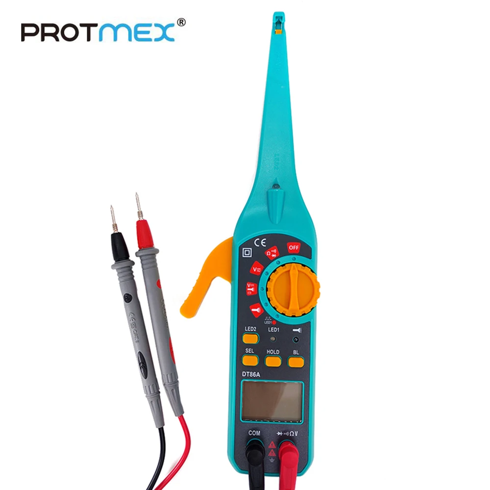 Тестер цепи автомобиля Protmex DT86A Многофункциональный тестер с ЖК дисплеем