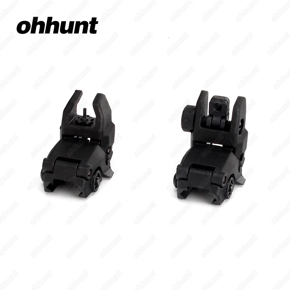 Black Ohhunt модель 4 AR 15 Тактический откидной передний задний прицел набор Регулировка ветра полимерные прицелы 20 мм рельсы для винтовки рукавицы - Цвет: Black