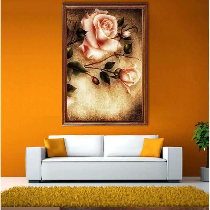 

YIKEE Diamond Embroidery Flowers Round Rhinestones Diamond Painting Sale Mosaic Crystal Handicraft Wall h1748