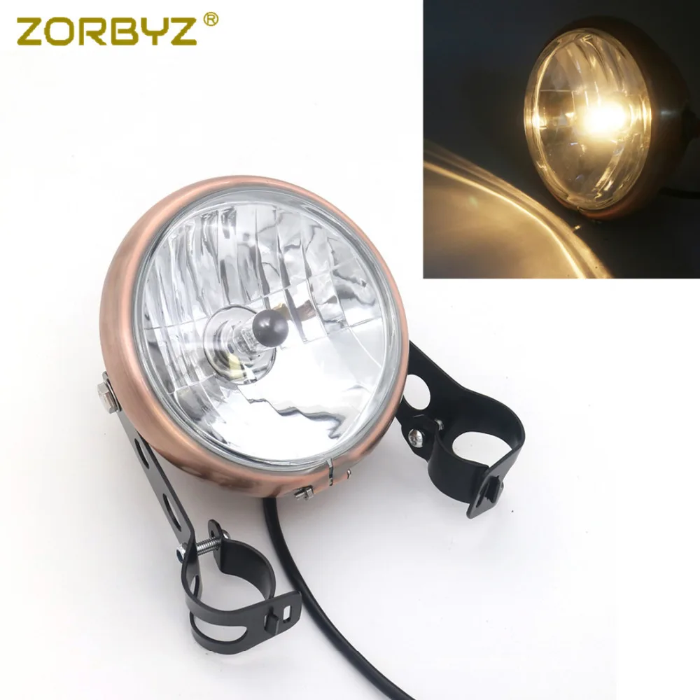 ZORBYZ мотоцикл Медь Металл H4 передняя фара лампа и 28-43 мм вилка кронштейн для кафе