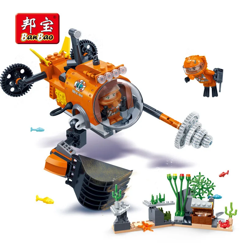 Строительные блоки для подводной лодки BanBao игрушки детей модель 7407 совместима с
