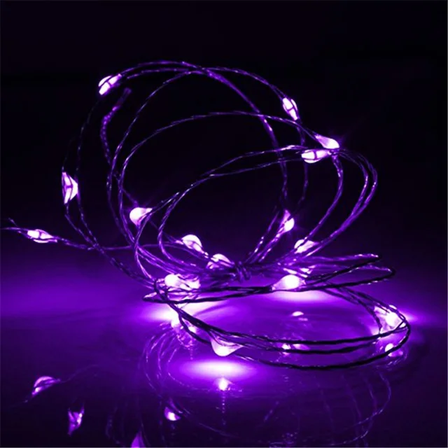 Purper USB строки света светодиодный Медь серебряной проволоки гирляндой для отдыха на открытом воздухе Водонепроницаемый украшения для рождественской вечеринки свадебные светодиодный гирлянда - Испускаемый цвет: Purper