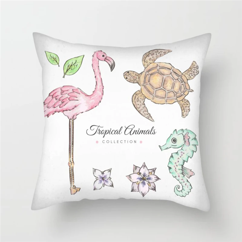 Fuwatacchi Подушка &quotфламинго&quot крышка розовый Фламинго неоновые зеленые