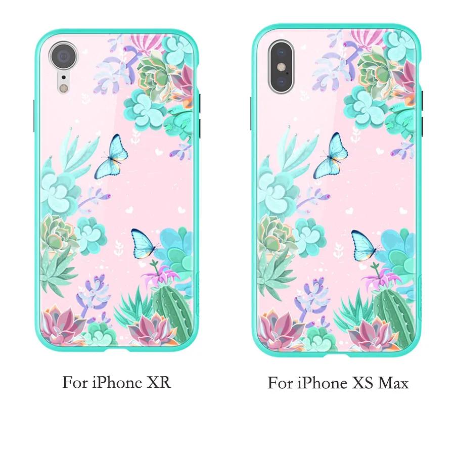 Для iPhone XS чехол для Max XR NILLKIN цветочный чехол s Жесткий ПК+ зеркало пасторальный стиль дизайн закаленное стекло задняя крышка для iPhone XS Max