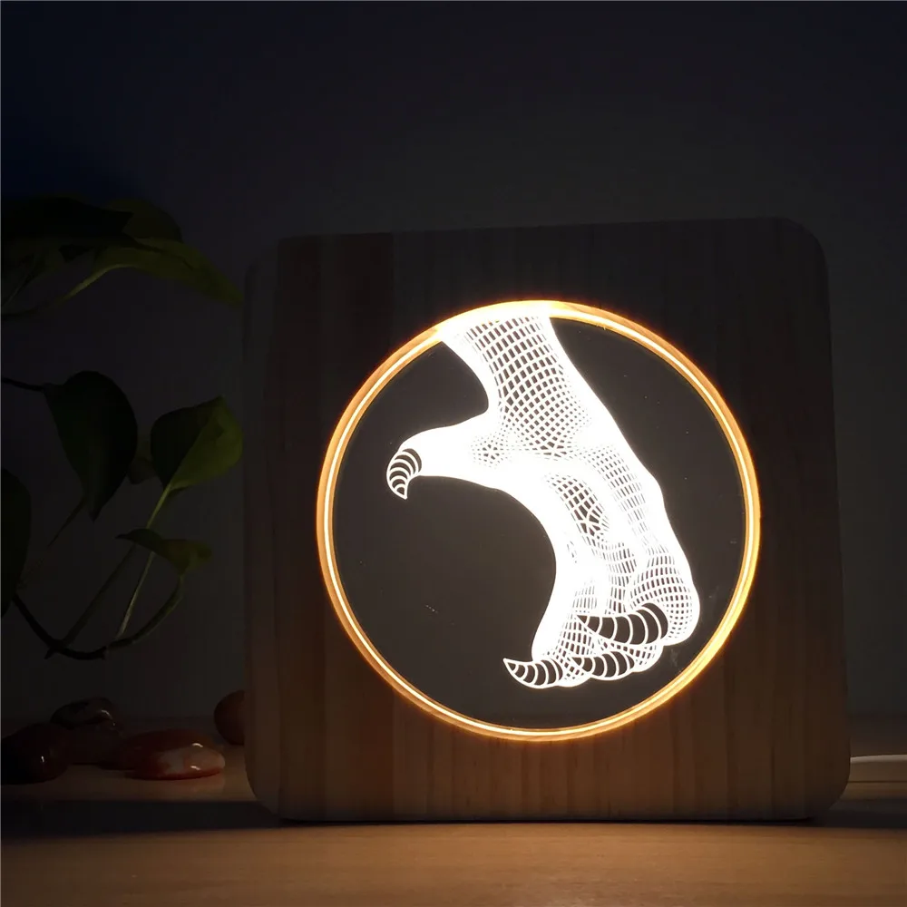 Переключатель дерева Ночной свет коготь Деревянный светильник Новинка площади