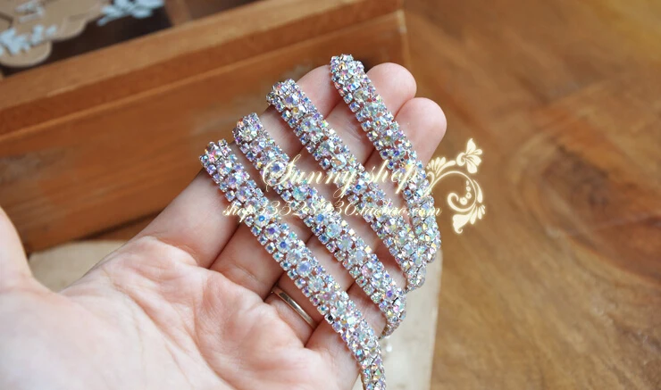 2 ярда 9 мм Φ AB 3 ряда отделка серебряный тон украшение для торта аксессуары одежды