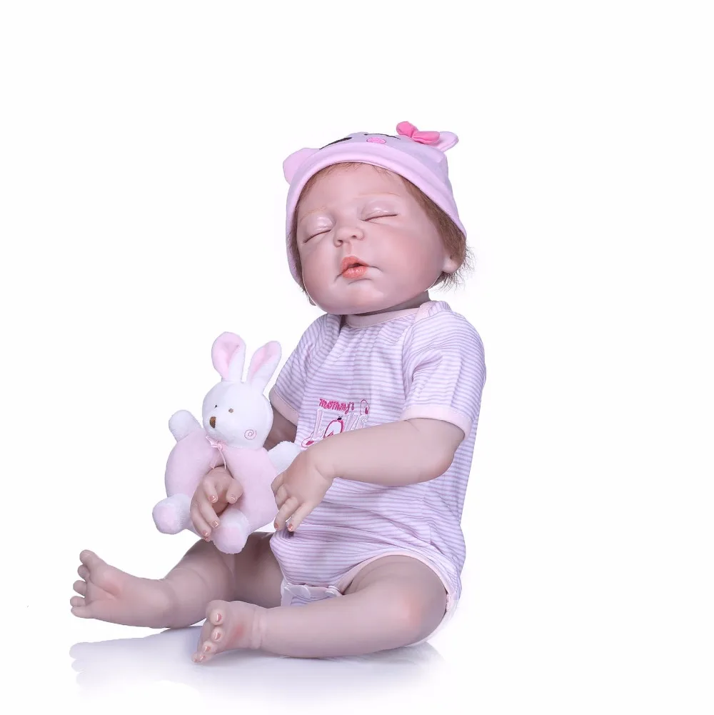 NPK реалистичные 2" Reborn Baby куклы полностью силиконовые виниловые тела куклы для младенцев водонепроницаемые игрушки для девочек выглядит как спящие bebes Reborn