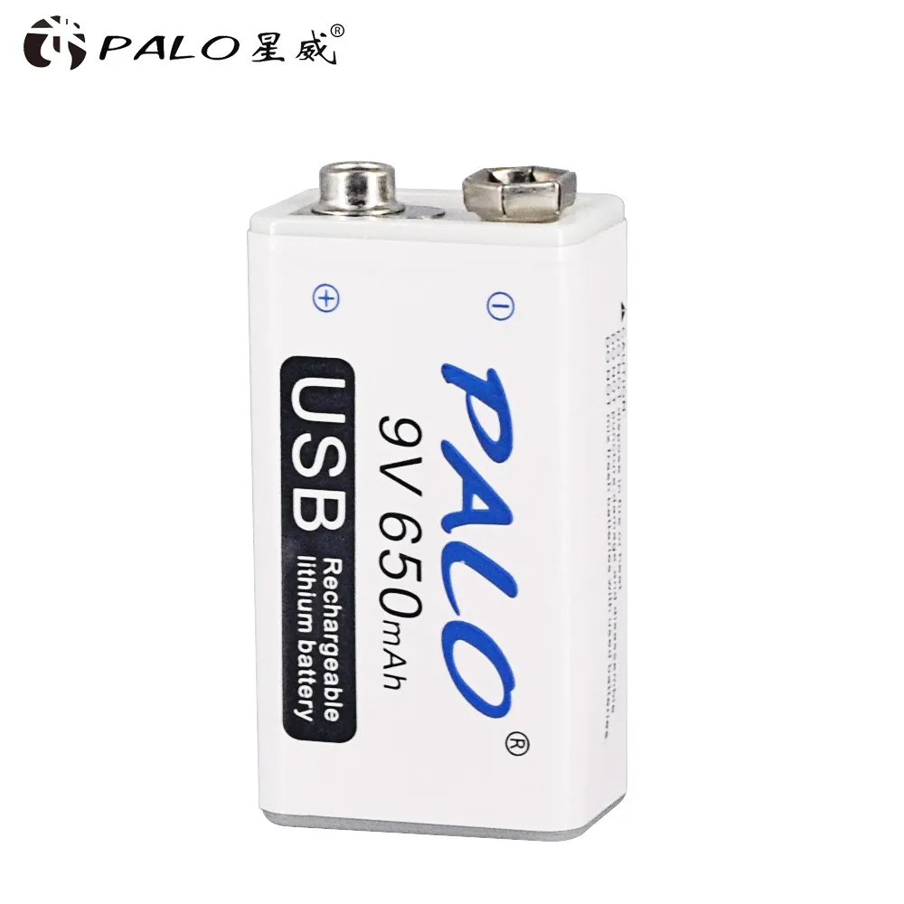 PALO 6F22 литиевая перезаряжаемая батарея 650mAh Li-Ion 9 v для мультиметра микрофона игрушки дистанционного управления KTV использования