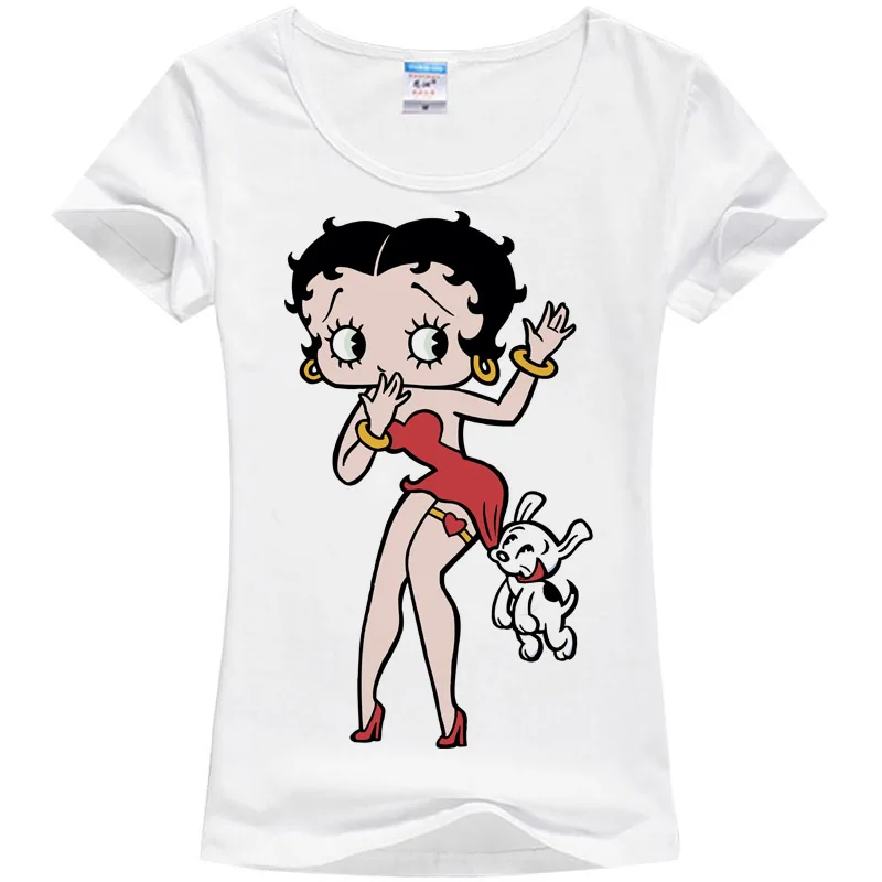 Betty boop футболка летние модные женские туфли с коротким рукавом Футболка Vsuprem teet
