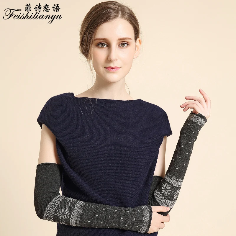 2018 теплые длинные перчатки женские гетры новые модные половинки варежки с