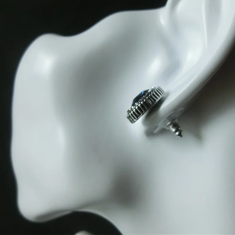 Двойной коты серьги для женщин геометрический сова синий Винтаж модные дешевые