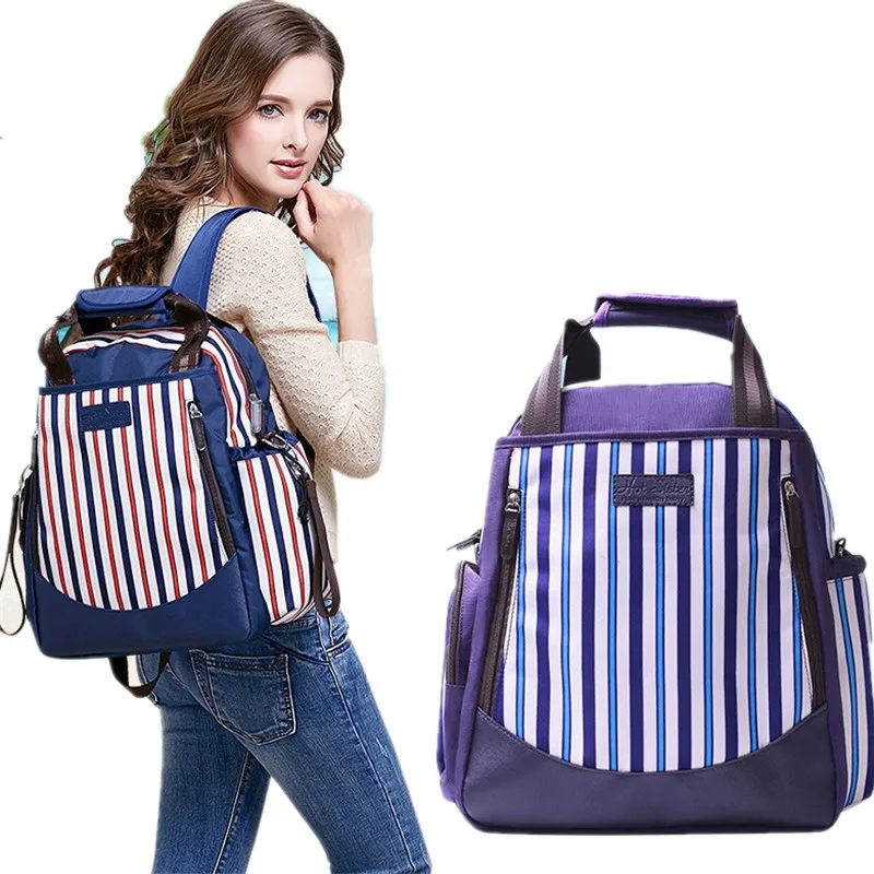 

0 Zero Formaldehyde Safety and Environmental Protection Striped Multi-Function Mummy&Baby Diaper Bags