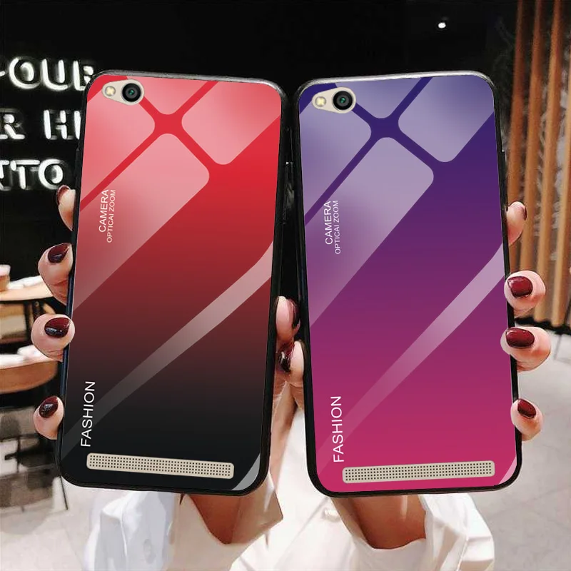 YOUVEI Gradient Tempered Glass Case For Xiaomi Redmi 5A Redmi5A Cover for 5 A |