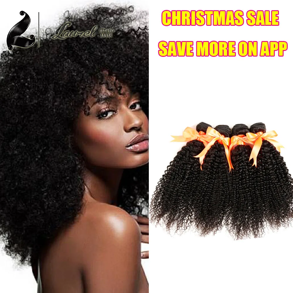 Глубоко Курчавый Бразильский Волос Девы 4 Пучок Наносит Девственница Афро