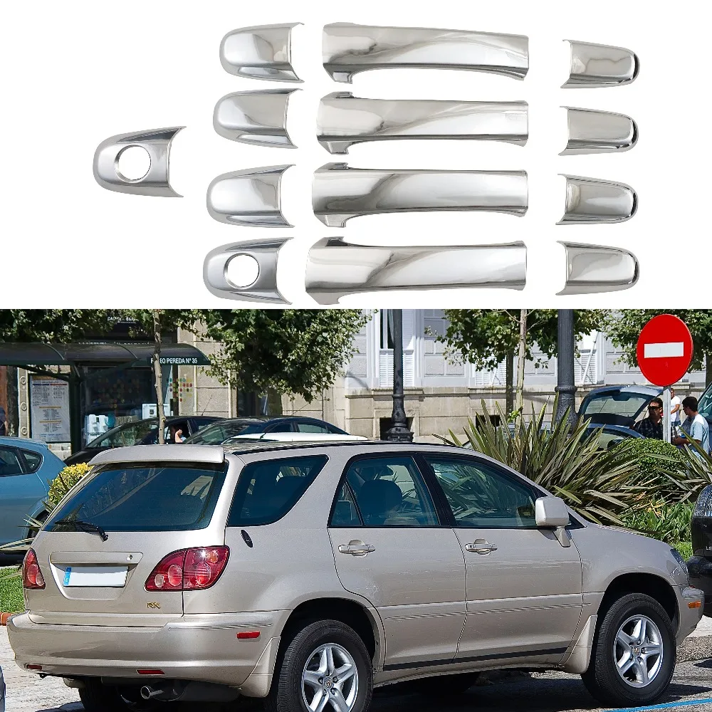 Для Lexus XU110 RX300 1998 1999 2000 2001 2003 Автомобильная дверная ручка крышки чаши ABS хромированные аксессуары наклейки для автомобиля Стайлинг 12 шт