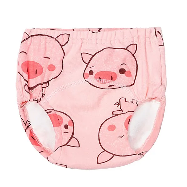 Pink Pig Новые милые тренировочные штаны для малышей, моющиеся хлопковые подгузники, многоразовые подгузники для младенцев, водонепроницаемые подгузник с карманом - Цвет: Pink Pig
