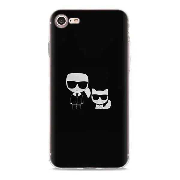 Karl lagerfeld мягкий силиконовый черный чехол Чехол для iPhone X XR XS MAX 6 7 8 плюс 5 5S 6s se Apple
