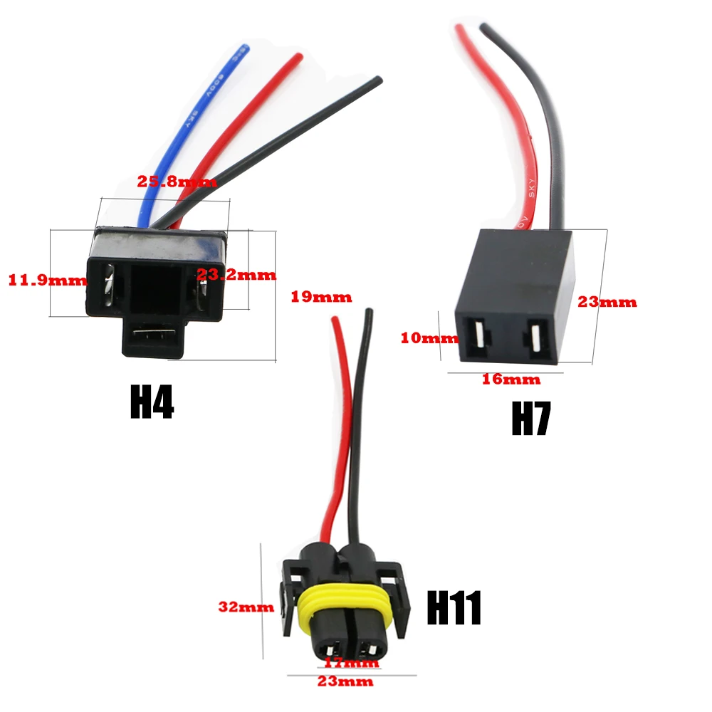 YSY 50X H4 H7 H11 галогенная HID светодиодная штепсельная вилка с соединительным конским