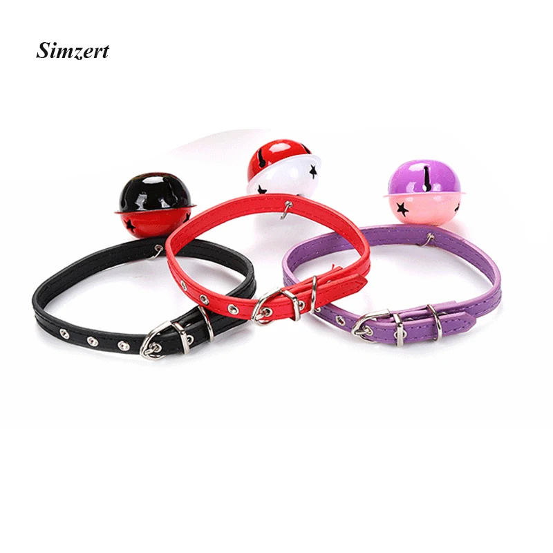 Sizzert ошейник для кошек цветной большой Колокольчик из искусственной кожи