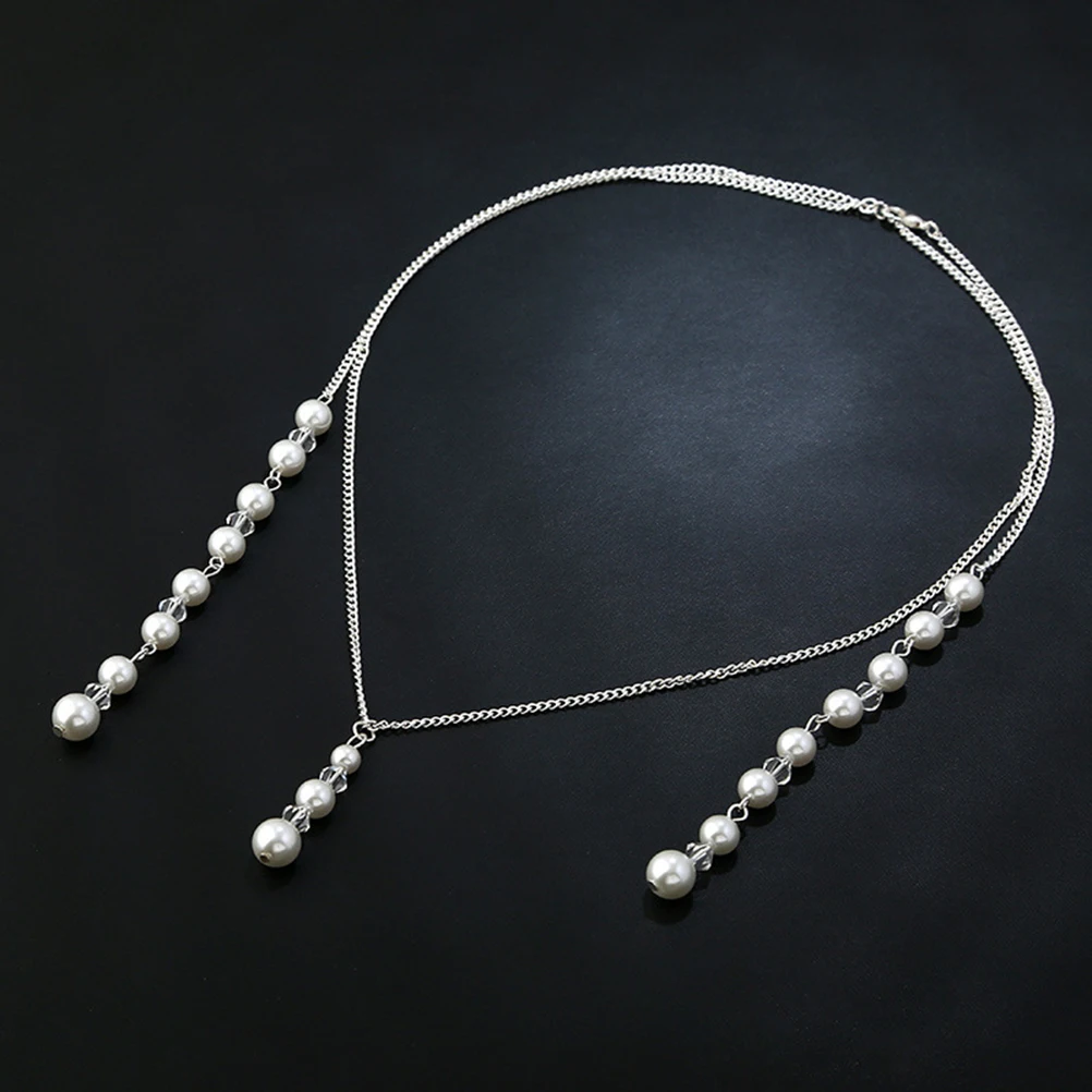 PIXNOR Мода невесты Хрустальная жемчужная подвеска ожерелье с открытой спиной