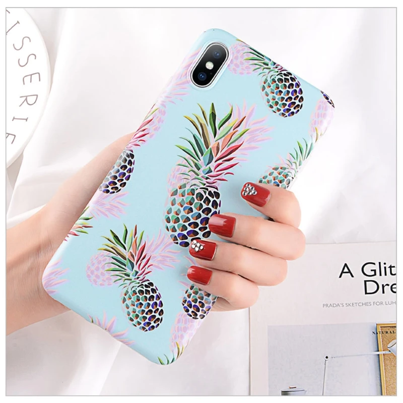 Чехлы для телефонов с рисунком ананаса из мультфильма iPhone XS Max XR X 8 7 6 6s Plus мягкий