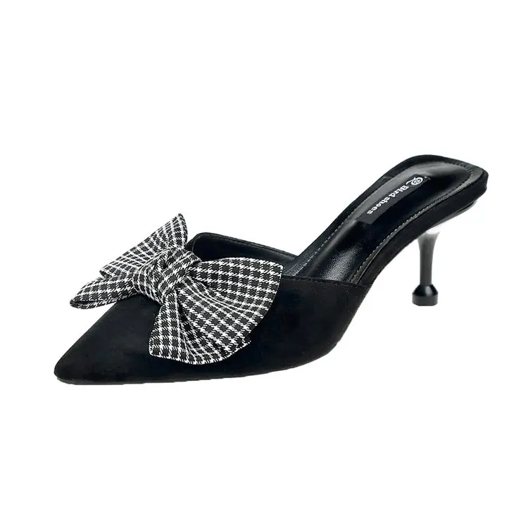 Летняя обувь в Корейском стиле Высококачественные замшевые туфли без задника с