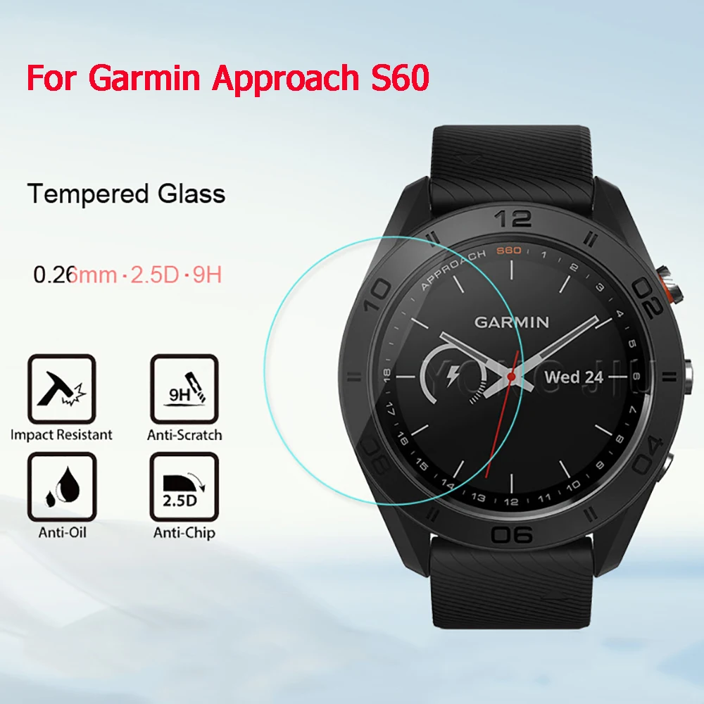 Защитная пленка из закаленного стекла для спортивных смарт-часов Garmin touch S60 9H 2.5D |