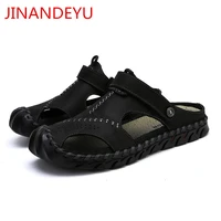 2022 summer sandalias genuine leather mens sandals breathable beach slippers sandalias casual shoes men chaussure homme sandalet