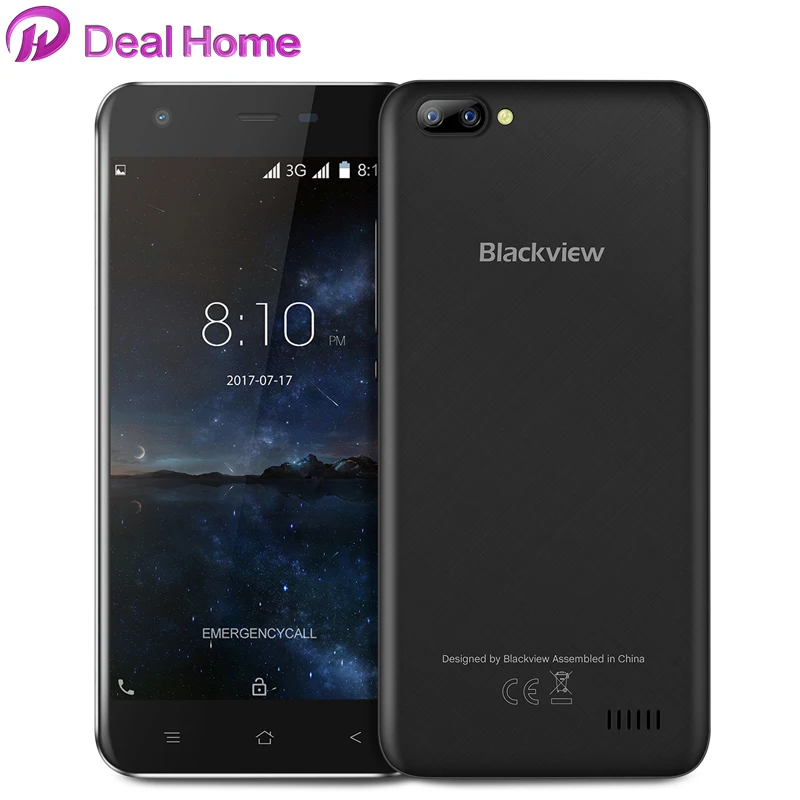 Blackview A7 двойной задний объектив Google Android 7,0 MT6580A четырехъядерный 1,3 ГГц мобильный телефон 1 Гб+ 8 Гб разблокированный сотовый телефон
