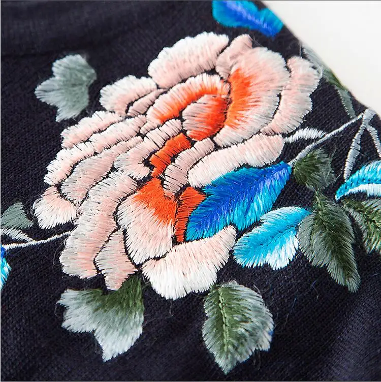 Королевский вышитый цветок пуловер свитер женское платье осень зима подиум