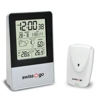 Станция METEOROLOGICA SWISS GO MS SG 3338B комнатной и наружной температуры/часы|Настенные часы|
