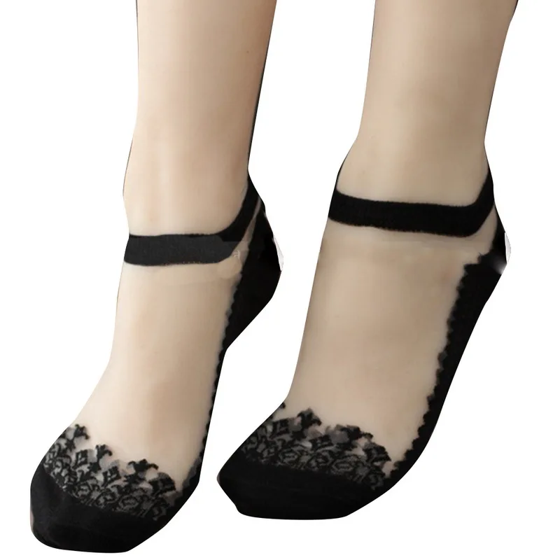 FUNIQUE/1 пара шелковых хлопковых эластичных сетчатых носков Женские кружевные