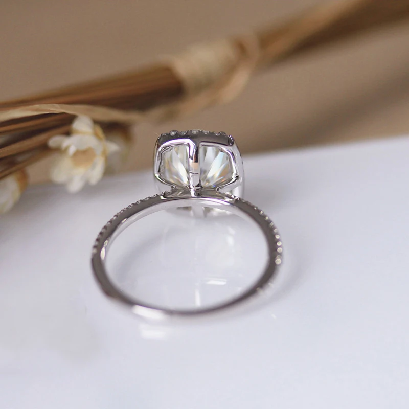

DUPUY Ring For Women 7*9mm 2.1ct Oval Cutting Gem Rings Classic Engagement 14k White Gold Oval Diamond Wedding Rings D180041