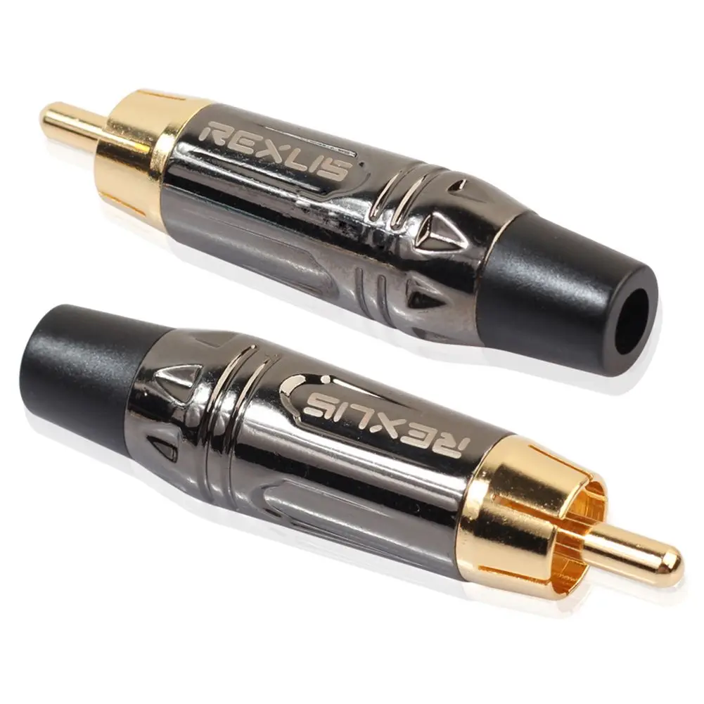REXLIS DIY 5 шт./лот Золотая змея RCA штекер HIFI ламинированный Золотой аудио кабель