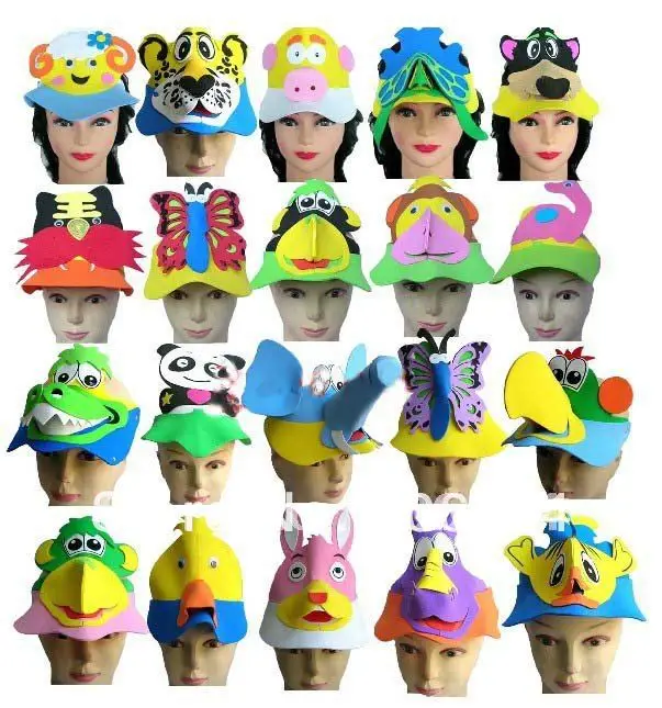 Бесплатная доставка 30 шт./лот Эва животное шляпа/мультфильм шляпа много