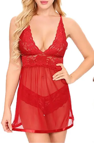 Женское кружевное сексуальное нижнее белье без рукавов с открытой спиной Babydoll