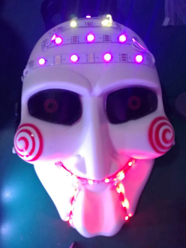 Mask 2 Скелет неоновые маски Лазерная маска ночной клуб бар Хэллоуин вечерние для маскарада и выступлений реквизит шлем светится в темноте - Цвет: Mask 2