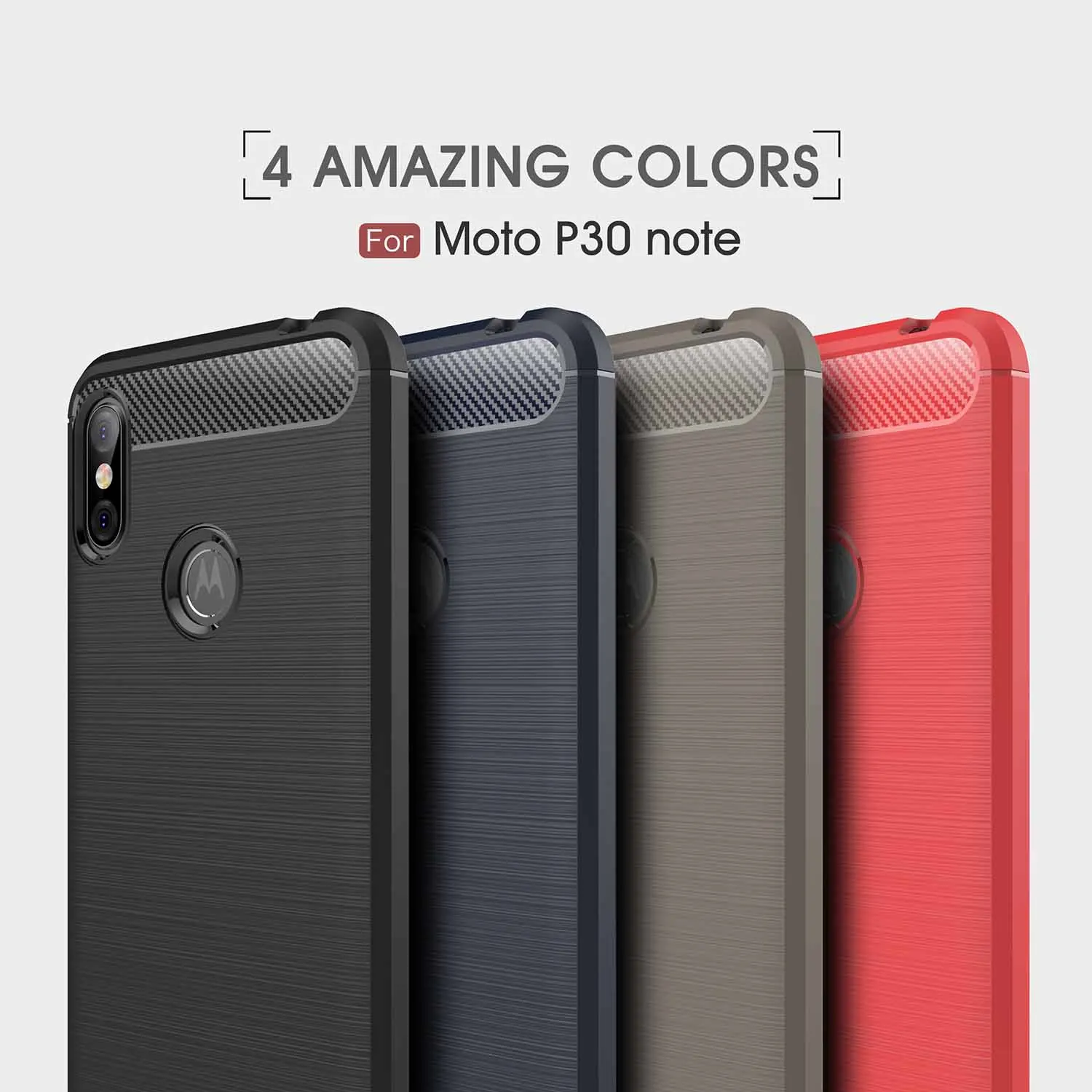 Чехол из углеродного волокна Wolfsay для Motorola Moto One Power мягкий резиновый армированный