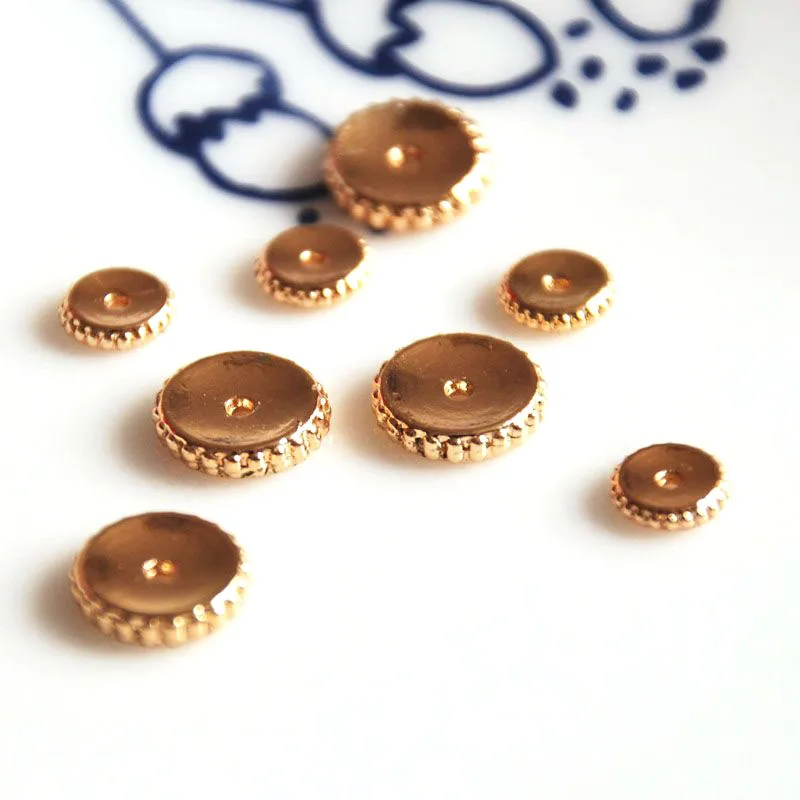 

10 pcs/lot gold plated disc rondelle spacer 6mm/9mm loose beads diy necklace bracelet necklace making jewelry