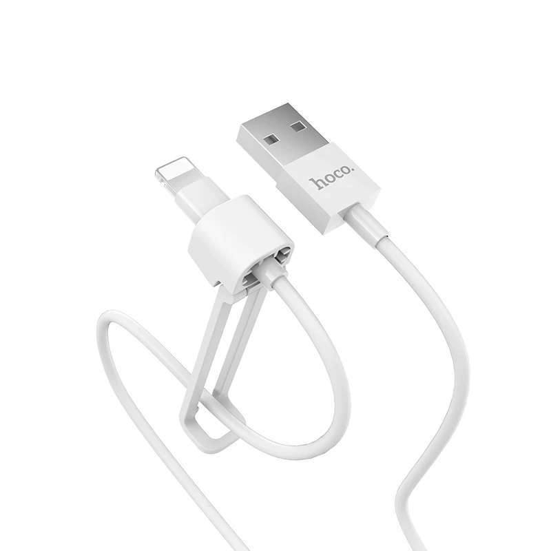 HOCO для Apple iPhone iPad usb зарядный кабель со складным держателем для мобильного телефона 2.1A Быстрая зарядка кабели передачи данных провод - Цвет: Бежевый