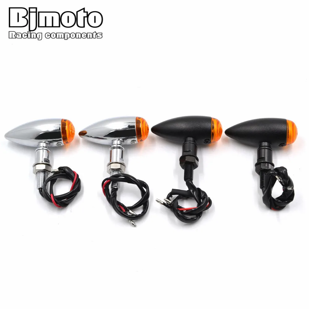 

Motorcycle Black Metal Bullet Turn Signals Indicator Light for Harley Honda Yamaha Suzuki Kawasaki Cruiser Chopper Cafe Racer