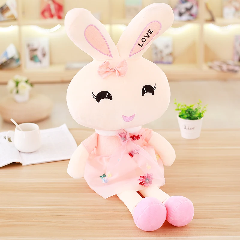 60CM Best-selling2019Sleeping мягкая игрушка розовый кролик кукла милая кукольная кровать подушка для объятий девушка для милых девочек подарок на день рождения - Цвет: 60CM