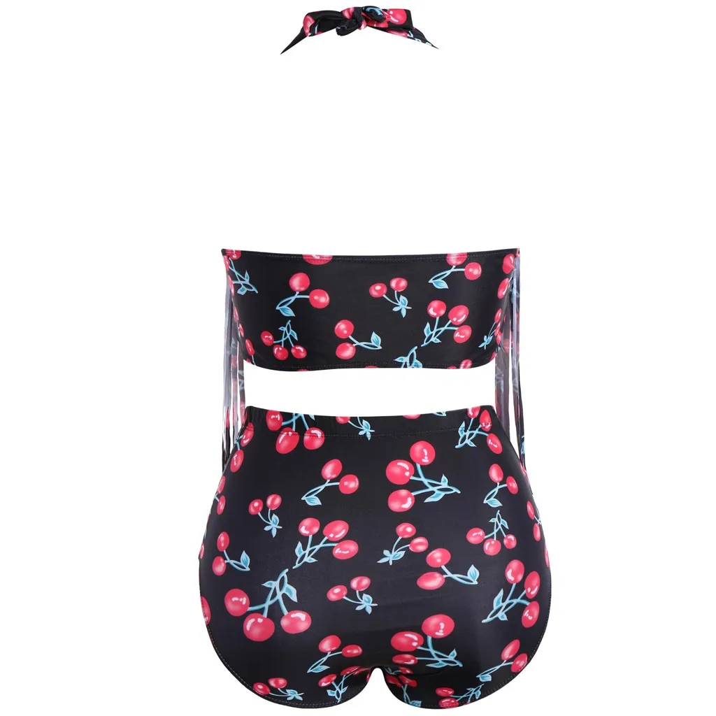 Женский купальник бикини с принтом SAGACE лямкой на шее пляжная одежда в стиле ретро