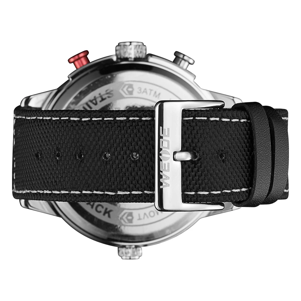 WEIDE повседневные Оригинальные нейлоновые двойные часовые зоны круглые большие