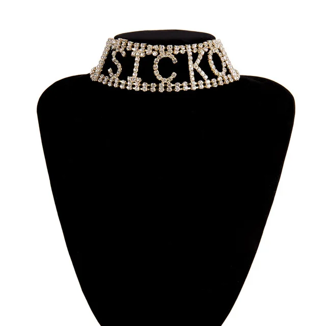 Golden SICKO Ingemark, сексуальный характер, мода, стразы, колье, ожерелье, воротник, шикарные, вечерние, для женщин, ожерелье, аксессуары, для клуба, ювелирное изделие - Окраска металла: Golden SICKO