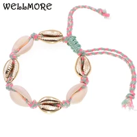 wellmore gold bohemia shell bracelets for women boho charm bracelets women beach party jewelry wholesale drop shipping