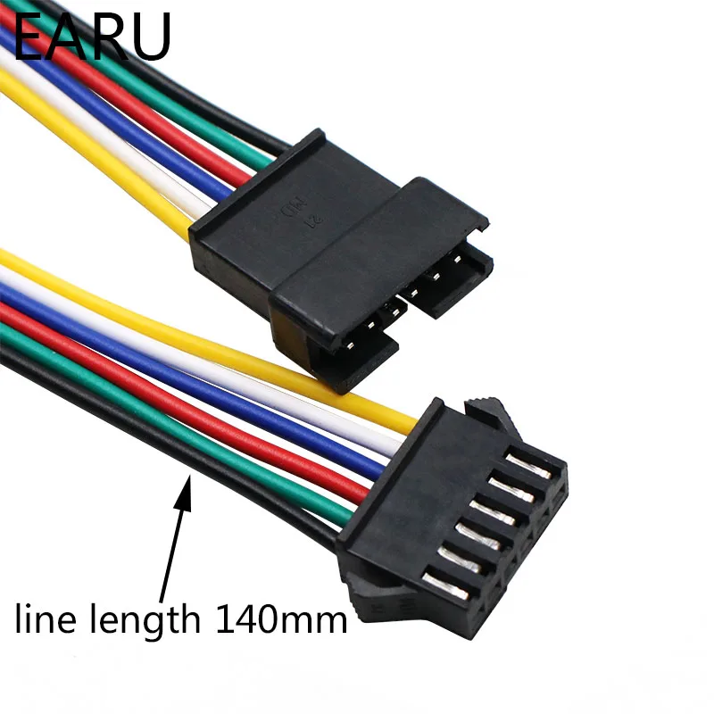 10Pairs 15cm JST SM 2P 3P 4P 5P 6P Plug Socket Male to Female Wire Connector LED Strips Lamp Driver Connectors Quick Adapter