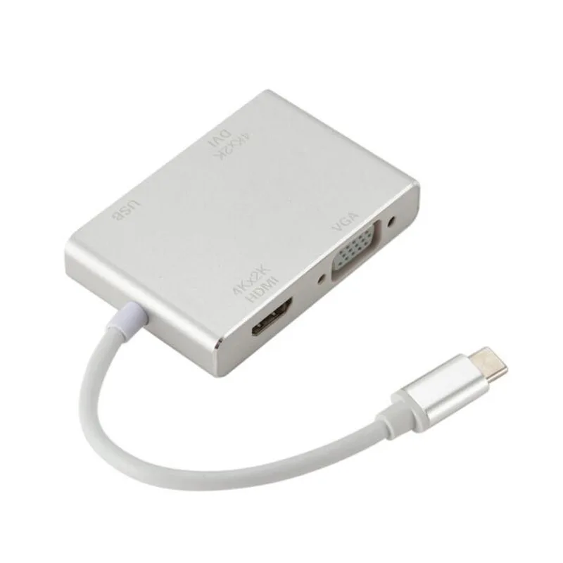 4 в 1 USB 3 C Тип к VGA DVI 0 HDMI совместимый женский разветвитель адаптер кабель для