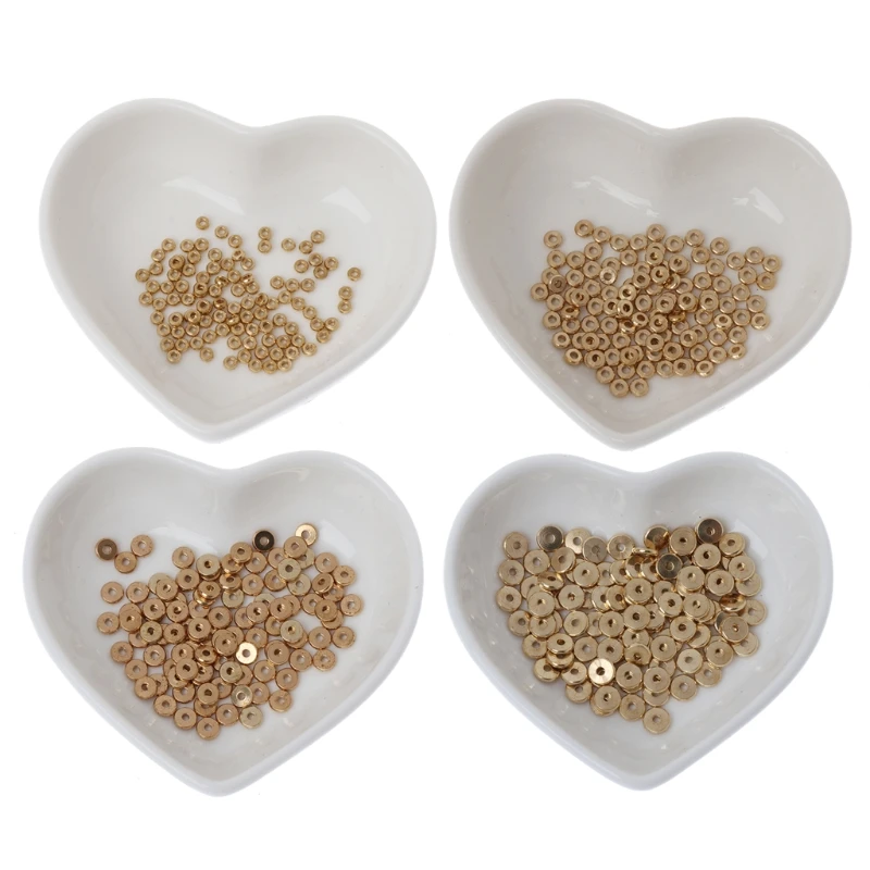 100 шт. металлические гладкие плоские разделительные диски Heishi Rondelle Beads Diy